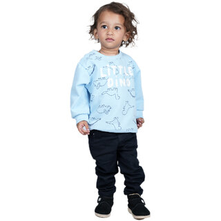 Kid Kupboard Cotton Baby Boys Sweatshirt, Light Blue, Full-Sleeves, 3-4 Years KIDS6859