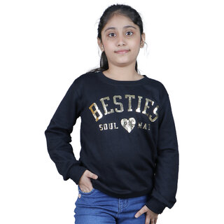 Kid Kupboard Cotton Girls Sweatshirt, Dark Blue, Full-Sleeves, 8-9 Years KIDS6869