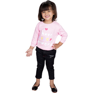 Kid Kupboard Cotton Baby Girls Sweatshirt, Light Pink, Full-Sleeves, 4-5 Years KIDS6874