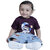 Kid Kupboard Cotton Baby Boys T-Shirt, Dark Purple, Half-Sleeves, 9-12 Months KIDS6836