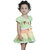 Kid Kupboard Cotton Baby Girls A-Line Frock, Light Green, Half-Sleeves, 3-4 Years KIDS6877
