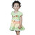 Kid Kupboard Cotton Baby Girls A-Line Frock, Light Green, Half-Sleeves, 3-4 Years KIDS6877