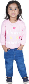 Kid Kupboard Cotton Baby Girls Sweatshirt, Light Pink, Full-Sleeves, 3-4 Years KIDS6930