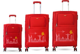 Salsa Plus 58 cm, 68cm  78cm - Soft Luggage Trolley Bags Combo Set 3 - Soft Spinner Wheels Cabin and  Check-In Size Tro