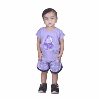 Kid Kupboard Cotton Baby Girls T-Shirt and Short Set, Multicolor, Half-Sleeves, 3-4 Years KIDS6887