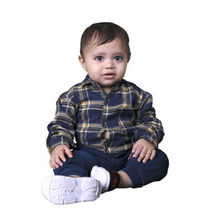 Kid Kupboard Cotton Baby Boys Shirt, Black, Full-Sleeves, 12-18 Months KIDS6894