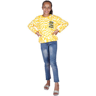 Kid Kupboard Cotton Girls Sweatshirt, Multicolor, Full-Sleeves, 12-13 Years KIDS6932