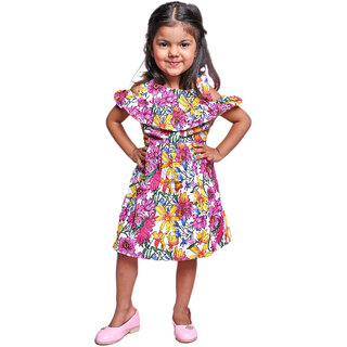 Kid Kupboard Cotton Baby Girls A-Line Frock, Multicolor, Sleeveless, 4-5 Years KIDS6935