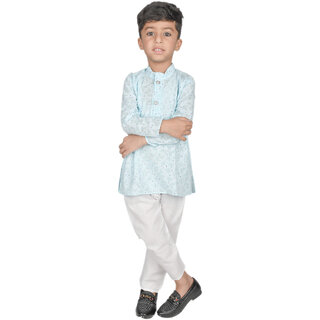 Kid Kupboard Cotton Boys Kurta and Pyjama Set, Multicolor, Full-Sleeves, 6-7 Years KIDS6884
