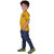 Kid Kupboard Cotton Boys T-Shirt, Dark Yellow, Half-Sleeves, 6-7 Years KIDS6903