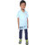 Kid Kupboard Cotton Boys T-Shirt, Light Blue, Half-Sleeves, 7-8 Years KIDS6908
