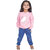 Kid Kupboard Cotton Girls Sweatshirt, Light Pink, Full-Sleeves, 5-6 Years KIDS6931
