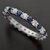 Simple 925 Sterling Silver Women Ring Fashion Blue and White Sapphire Wedding Engagement Party Jewelry Rings for Women