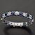 Simple 925 Sterling Silver Women Ring Fashion Blue and White Sapphire Wedding Engagement Party Jewelry Rings for Women