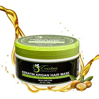 COCOBEE Keratin Argan Hair Mask Pack of 1  Nourishing  Repairing Treatment for Smooth, Shiny Hair