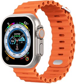 T800 Ultra Smart Watch with Beautiful Strap, Bluetooth Calling Smart Watch, 1.99 Touch Display with Fitness Outdoor, Health Medical Tracker, 8 Unique UI Interactions (Orange)