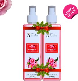 COCOBEE Romantic Rose Air Freshener Pack of 2 , 400ml  Long-Lasting Rose Scent for Home  Car, Refreshing