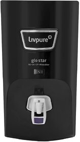 Livpur Glo Star RO+UV+UF+Mineraliser Water Purifier - 7L Storage, 15 LPH, Ideal for All Water Sources (Black)