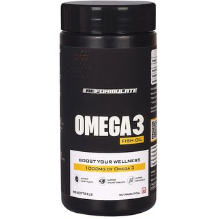 Reformulate I Omega3 Fish Oil I Support Heart Health I Support Immune Strength I Support Bone Health I Nutraceutical I 90 Softgels