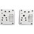 Combined Extension Box 1 Switch 2 Socket 6Amp pack of 2