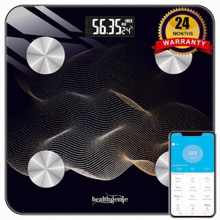 Healthgenie Smart BMI Weight Machine for Body Weight with 18 Body Parameters Sync with Mobile App, Body fat Analyzer Mac