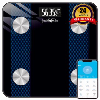 Healthgenie Smart BMI Weight Machine for Body Weight with 18 Body Parameters Sync with Mobile App, Body fat Analyzer Mac