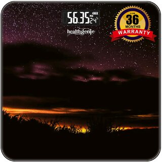 Healthgenie Weight Machine for Body Weight Thick Tempered Glass LCD Display With 3 Years Warranty Weighing Scale Dusk Ho