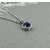 Radiant Blue Stone With American Diamond Halo Pendant For Women Classic and Sparkling