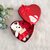 Teddy and Roses in Artificial Heart Shaped Tin Box Valentine Gift Box Set with White Teddy and Red Flowers Valentine Day
