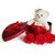 Teddy and Roses in Artificial Heart Shaped Tin Box Valentine Gift Box Set with White Teddy and Red Flowers Valentine Day