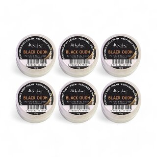 Al Hiba Black Oudh Perfumed Body Cream - 10g (Pack Of 6)