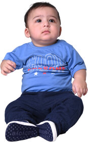 Kid Kupboard Cotton Baby Boys T-Shirt, Navy Blue, Half-Sleeves, 9-12 Months KIDS6952