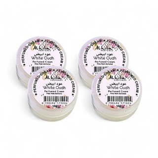 Al Hiba White Oudh Premium Long Lasting Body Perfumed Cream - Pack Of 4 (10gm)