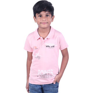 Kid Kupboard Cotton Boys T-Shirt, Light Pink, Half-Sleeves, 7-8 Years KIDS6957