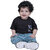 Kid Kupboard Cotton Baby Boys T-Shirt, Black, Half-Sleeves, 9-12 Months KIDS6953