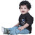 Kid Kupboard Cotton Baby Boys T-Shirt, Black, Half-Sleeves, 9-12 Months KIDS6953
