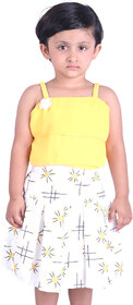 Kid Kupboard Cotton Girls Top, Light Yellow, Sleeveless, 5-6 Years KIDS6961