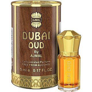 Ajmal DUBAI OUD CP| Woody Fragrance | Non-Alcoholic | Long Lasting Perfume Men & Women-5ML Floral Attar (Oud (Agarwood))