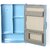 Zoom Happy Bathroom Plastic Mirror Cabinet Storage Chest/Shelves (Blue), Mirrored Finish