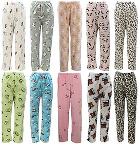 Minha  Women's pack of 1 woolen soft fleece Printed Pyjama/Lower (Multicolour)Assorted design