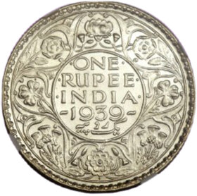 one rupees 1939 unc coin
