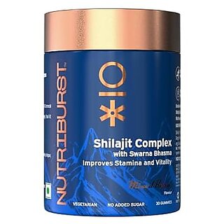 Nutriburst Shilajit Resin Gummies Ayurvedic Herbal Blend with Swarna Bhasma KSM-66 Ashwagandha Black  and Ginger Natural Energy and Vitality Boost Mixed-Berry Flavor  30 Gummies 1 month pack