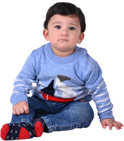 Kid Kupboard Cotton Baby Boys Sweatshirt, Blue, Full-Sleeves, 12-18 Months KIDS6993