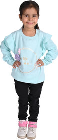 Kid Kupboard Cotton Girls Sweatshirt, Light Blue, Full-Sleeves, 6-7 Years KIDS7035