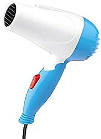 Hair Dryer 1000W with 2 Heat Settings - Fast Drying, Lightweight & Travel-Friendly (White & Blue)