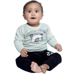 Kid Kupboard Cotton Baby Girls Sweatshirt, Light Blue, Full-Sleeves, 9-12 Months KIDS7006