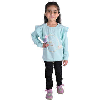 Kid Kupboard Cotton Baby Girls Sweatshirt, Light Blue, Full-Sleeves, 4-5 Years KIDS7007