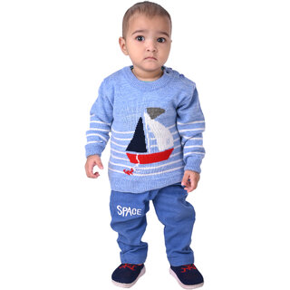 Kid Kupboard Cotton Baby Girls Sweatshirt, Light Blue, Full-Sleeves, 2-3 Years KIDS7012