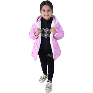 Kid Kupboard Cotton Girls Jacket, Light Pink, Full-Sleeves, 6-7 Years KIDS7014