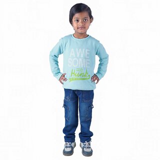 Kid Kupboard Cotton Girls Sweatshirt, Light Blue, Full-Sleeves, 7-8 Years KIDS7027